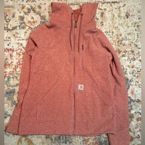 Carhartt Brick Red Full-Zip Fleece Hoodie